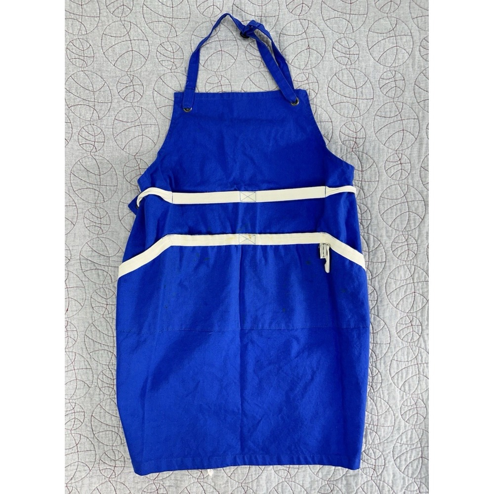 Le Creuset Chef Adult Apron Blue 100% Cotton‎ Canvas Made in England REF NO 4900
